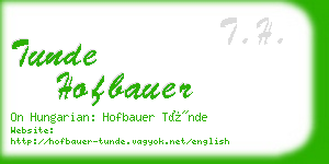 tunde hofbauer business card